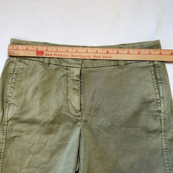 J. Crew Shorts Size 4 Mid Rise Chino Olive Green Cotton Blend 6.5" Stretch H5809 - Picture 8 of 13
